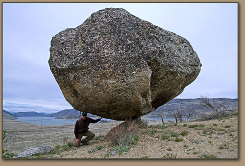 Balanced Rock near Omak Lake.