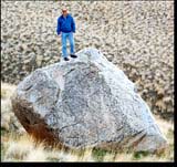 Geologist/Author Bruce Bjornstad on Badger Coulee erratic.