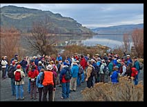 IAFI Trip Leader describes local history in flood region.