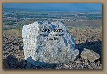 Lake Lewis Marker, Badger Mountain trail.