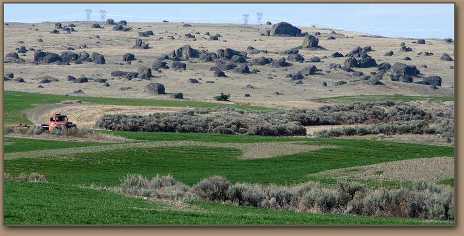 Huge basalt left behind by the receding ice lobe at the end of the most recent ice age.