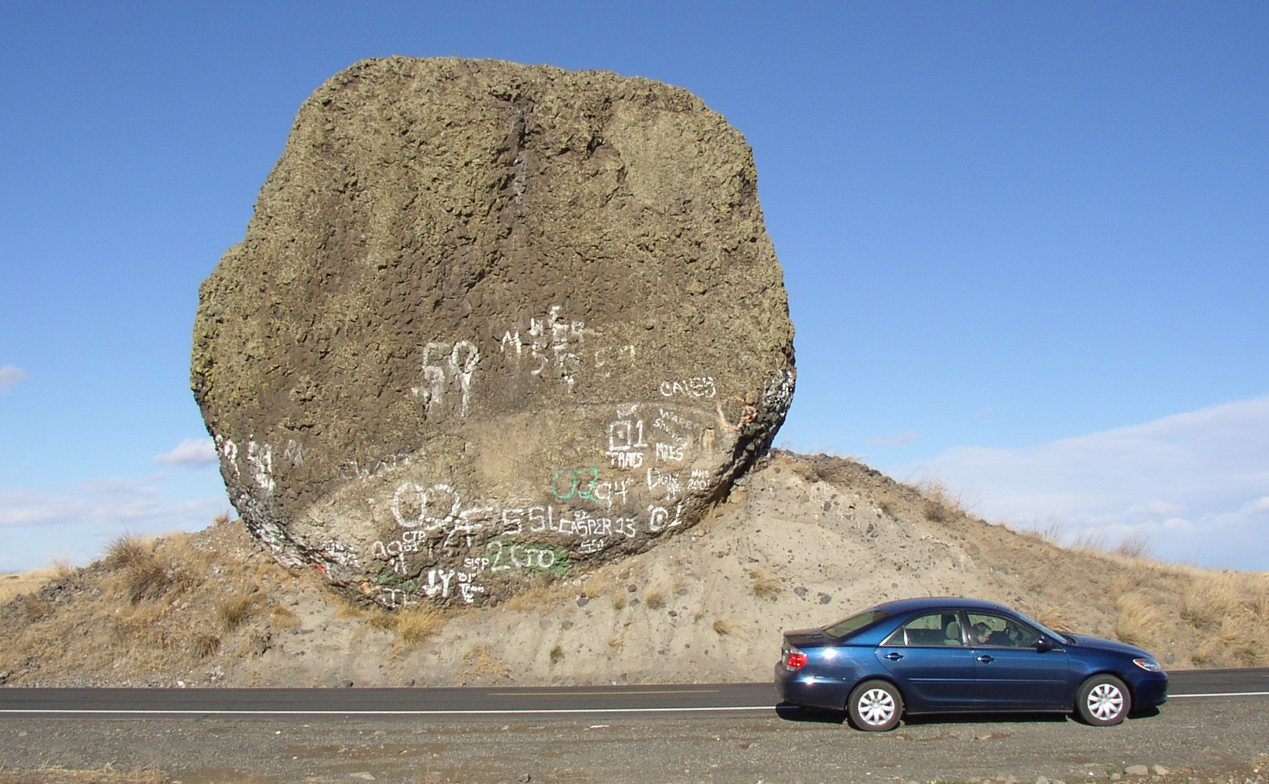 Yeager Rock is stranded with other haystack rocks on Mansfield Plateau near Mansfield, WA.